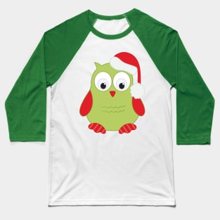 Cute Santa Owl Baseball T-Shirt